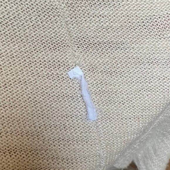 Tommy Hilfiger Beige Long Knit Open Front Pocket Cardigan - Picture 6 of 7